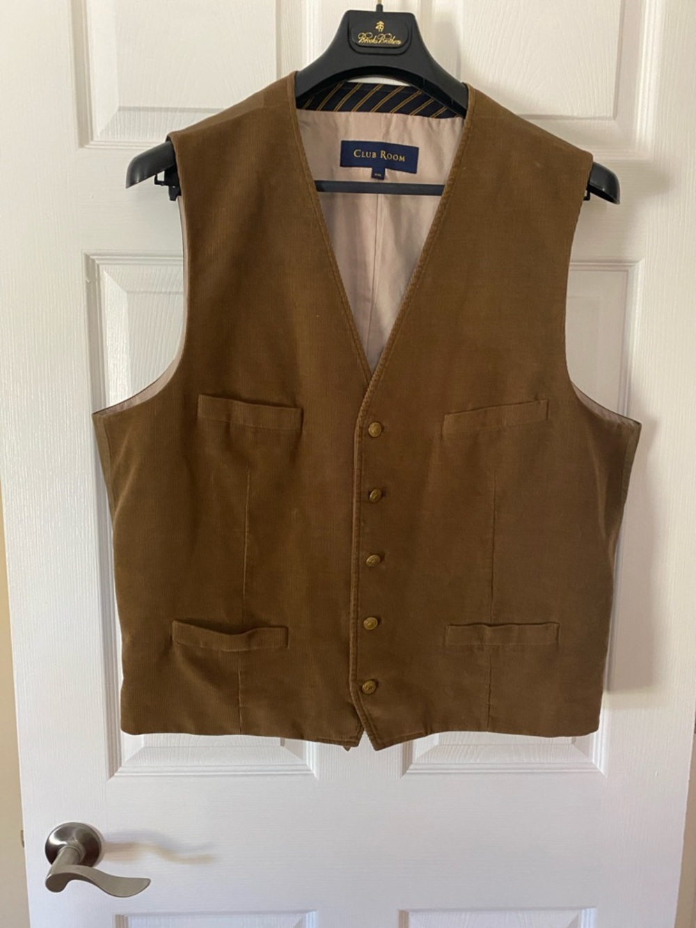 Club Room Brown Corduroy Vest XXL Classic Button Front Waistcoat